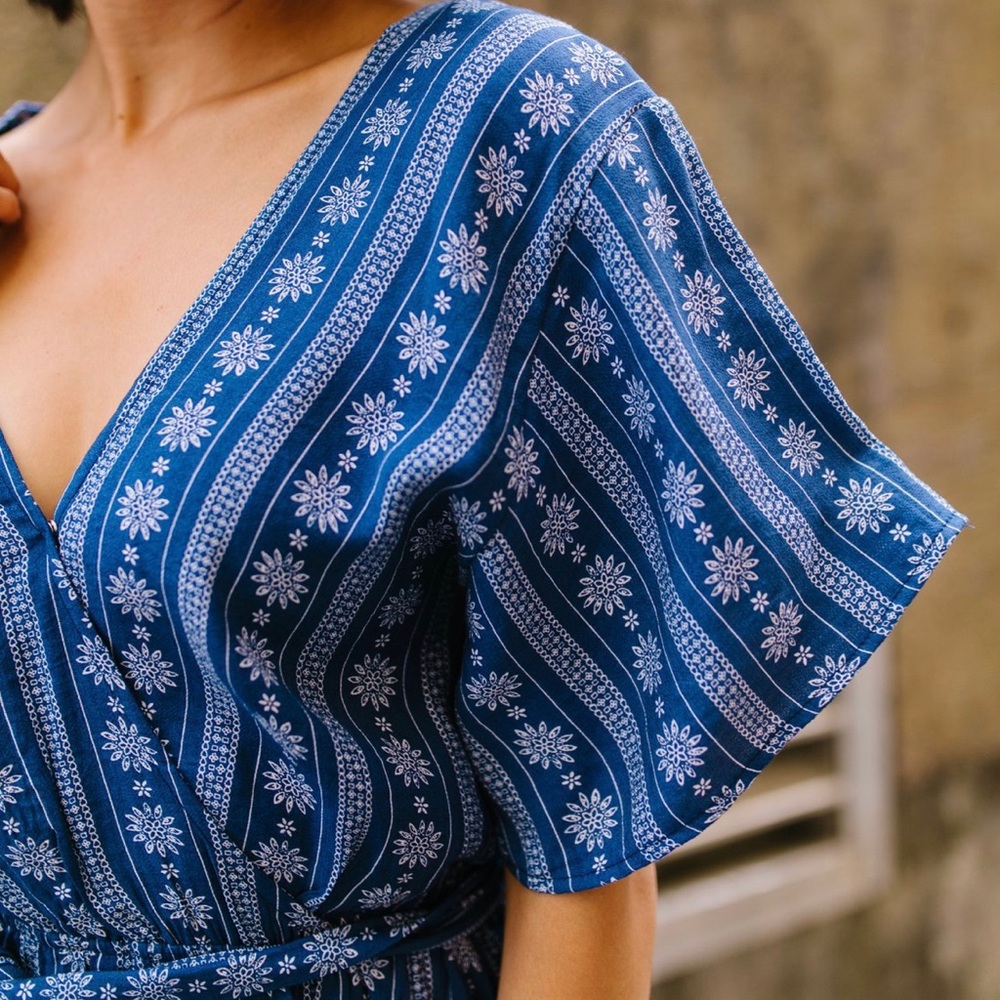 Seaside Escape Wrap Front Romper - Picture 5 of 8